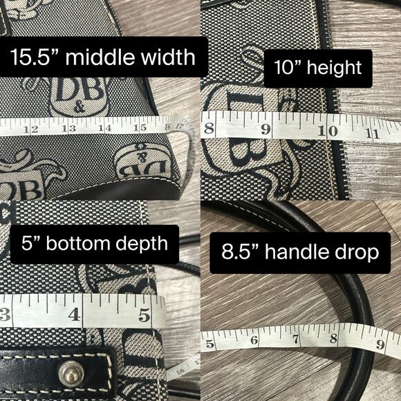 Dooney & Bourke VTG Black White Donegal Crest Signature Domed Satchel W/ Pouch - Picture 9 of 9